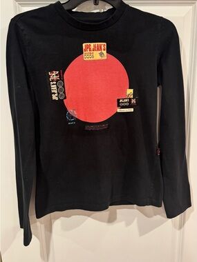 Jean Paul Gaultier Black Long Sleeve Tee with Red Graphic